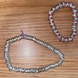 Elegant Silver and Pink Beaded Bracelets